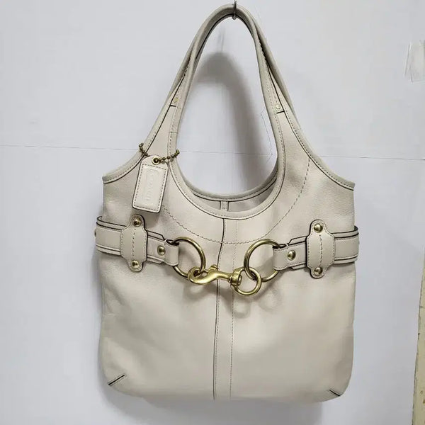 [BUNJANG] Coach Ivory Leather Shoulder Bag / 코치 가방 아이보리 숄더백(무료배송)