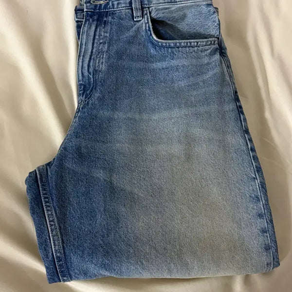 [BUNJANG] Zara Cropped Washed Denim Pants Size 34 / 자라 크롭 워싱 데님 42size (34)