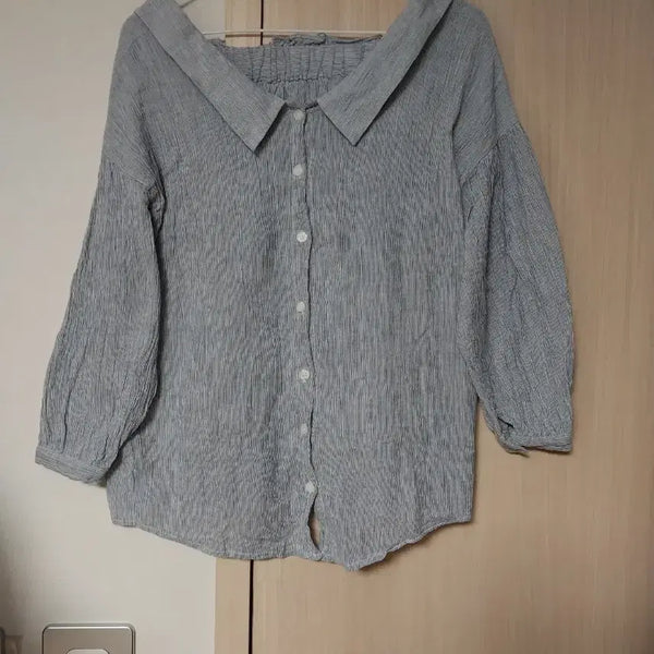 [BUNJANG] Striped Stretch Blouse / 스판 줄무늬 블라우스 55 66