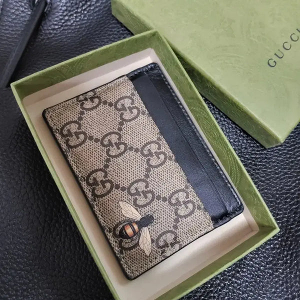 [BUNJANG] Gucci GG Pattern Card Wallet with Bee Embroidery / 구찌 카드지갑