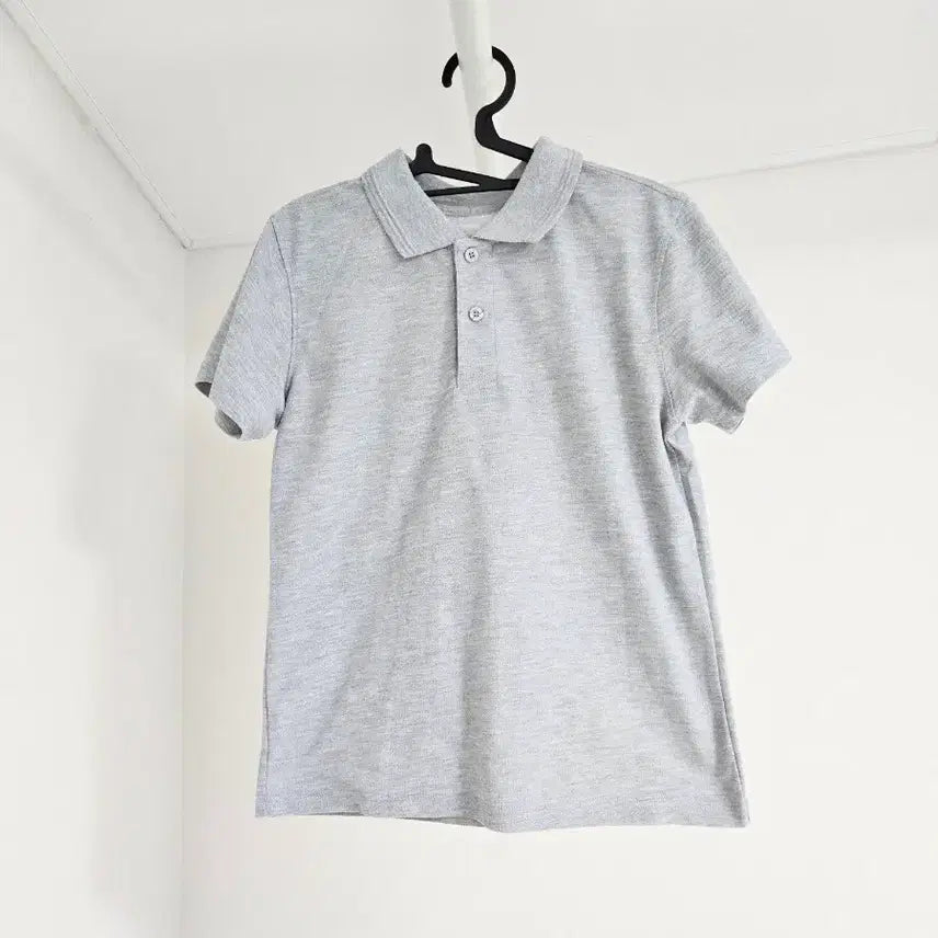 [BUNJANG] Light Grey Collar T-Shirt Size S / 밝은 회색 카라 티셔츠 S