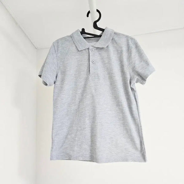 [BUNJANG] Light Grey Collar T-Shirt Size S / 밝은 회색 카라 티셔츠 S