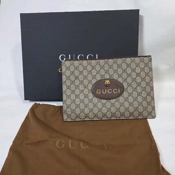 [BUNJANG] Gucci GG Supreme Tiger Clutch Bag / 구찌 GG 슈프림 타이거 클러치 백