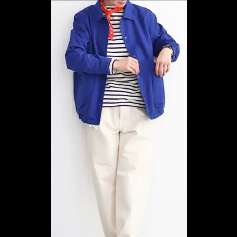 [BUNJANG] Maillot Linen Canvas Blue Work Jacket / 마일럿 린넨 캔버스 블루 워크 자켓