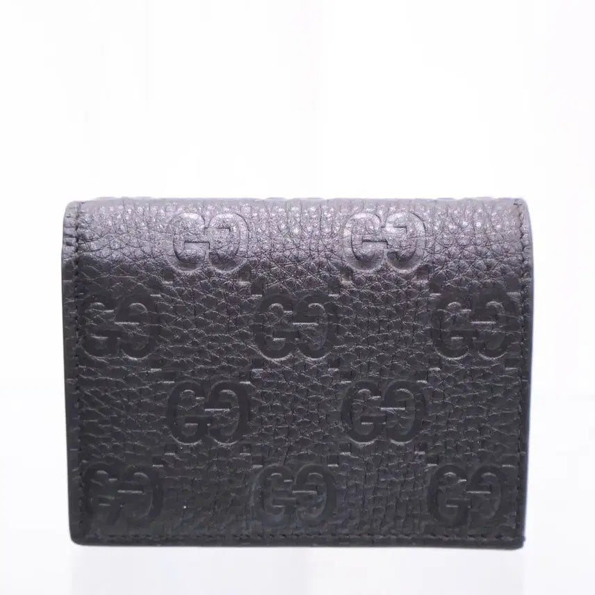 [BUNJANG] Gucci GG Emblem Mini Black Wallet / 구찌 GG 엠블럼 미니 블랙 반지갑 815901
