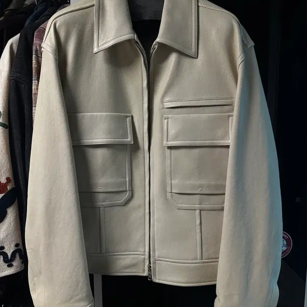 [BUNJANG] Solid Homme Leather Jacket / 솔리드옴므 가죽자켓