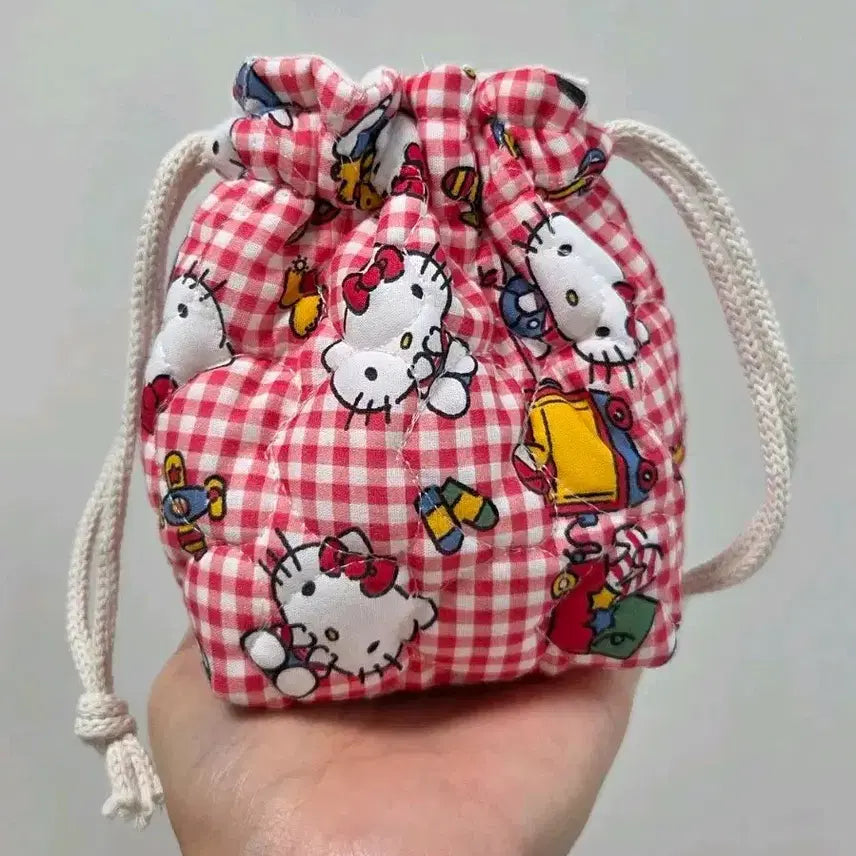 [BUNJANG] Hello Kitty Handmade Drawstring Pouch / 키티파우치 키티핸드메이드 키티지갑 복조리파우치 조리개파우치