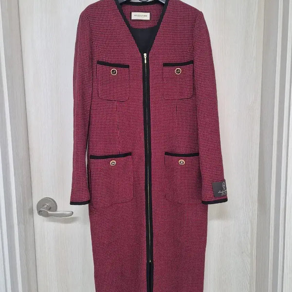 [BUNJANG] MOJO.S.FINE Red Check Jacket Dress / 모조에스핀 레드체크 자켓형원피스