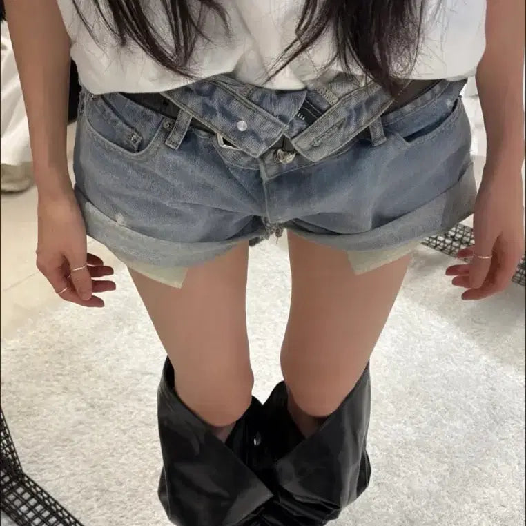 [BUNJANG] Etoile Denim Blue Short Pants / 이투둘 데님 블루 숏팬츠 반바지