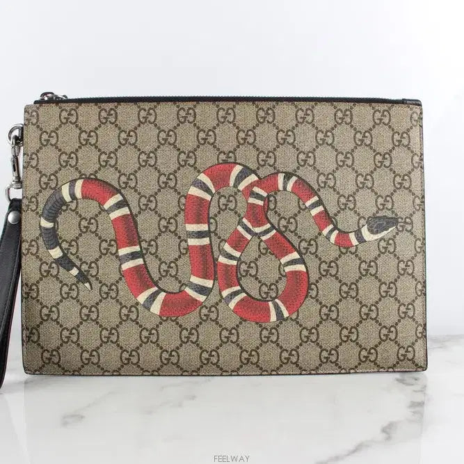 [BUNJANG] Gucci GG Supreme Snake Clutch / 구찌 스네이크 클러치