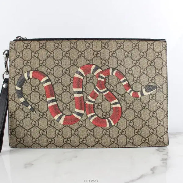[BUNJANG] Gucci GG Supreme Snake Clutch / 구찌 스네이크 클러치
