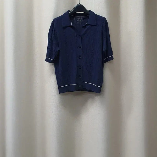 [BUNJANG] Seolrep Shop Short Sleeve Knit Cardigan / 설렙샵 반소매 니트 가디건