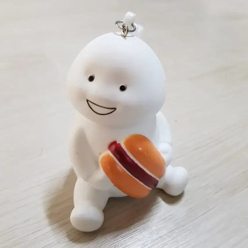 [BUNJANG] White Character Hot Dog Keyring / 하얀색 캐릭터 핫도그 키링