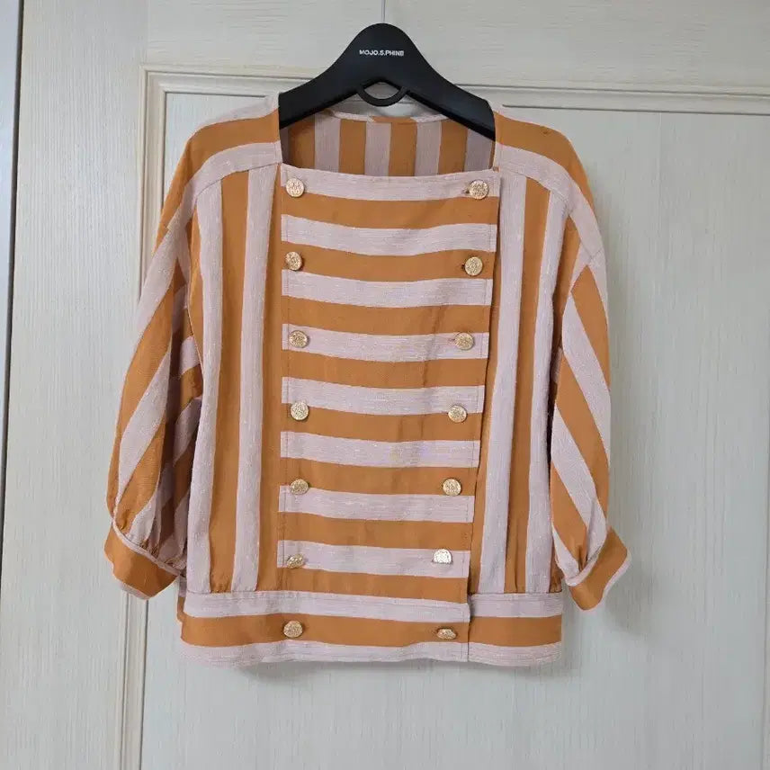 [BUNJANG] MOJO.S.FINE Striped Blouson Blouse Orange / 모조에스핀 블라우스66 상태좋아요