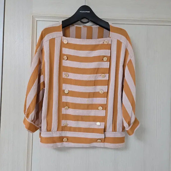 [BUNJANG] MOJO.S.FINE Striped Blouson Blouse Orange / 모조에스핀 블라우스66 상태좋아요