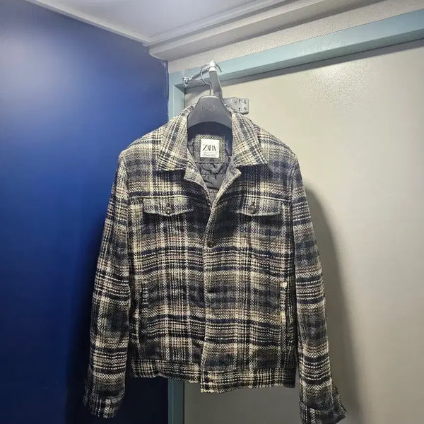[BUNJANG] Zara Checked Quilted Jacket L / 자라 체크 누빔 자켓 L