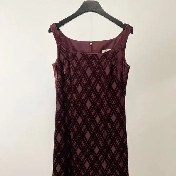 [BUNJANG] Atelier Sab Vintage Velour Pattern Dress / 빈티지 ATELIER SAB 벨루어 패턴 원피스