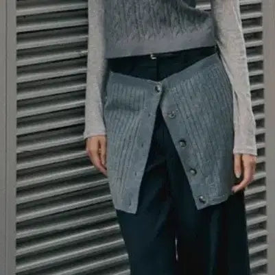 [BUNJANG] M12 Melange Grey Bustier Vest (Size 66) / [새상품] M12 멜란지 그레이 뷔스티에 베스트 66