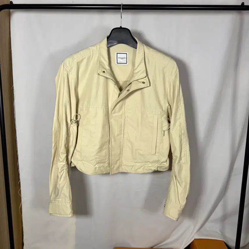 [BUNJANG] Wooyoungmi Beige Cotton High Neck Cropped Jacket / { 34 / 단종 } 우영미 베이지 코튼 하이넥 크롭 자켓