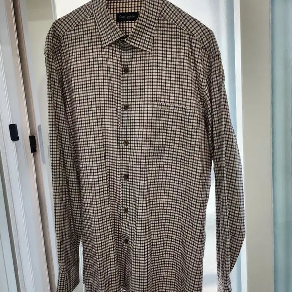 [BUNJANG] Guy Laroche Checked Shirt / 기라로쉬 체크 남방 셔츠