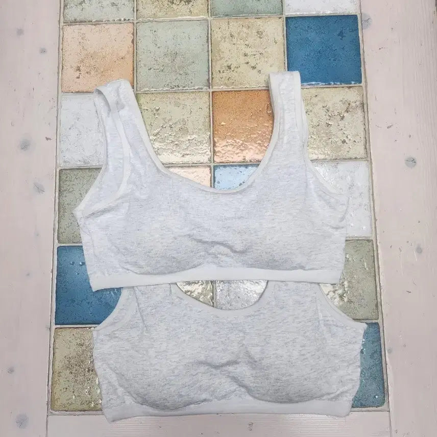 [BUNJANG] 2-Piece Set Soft Cotton Integrated Cup Bralette / 브라탑 새상품