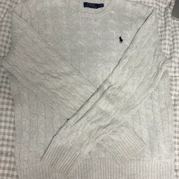 [BUNJANG] Polo Ralph Lauren White Cable Knit Sweater / 화이트 폴로 니트