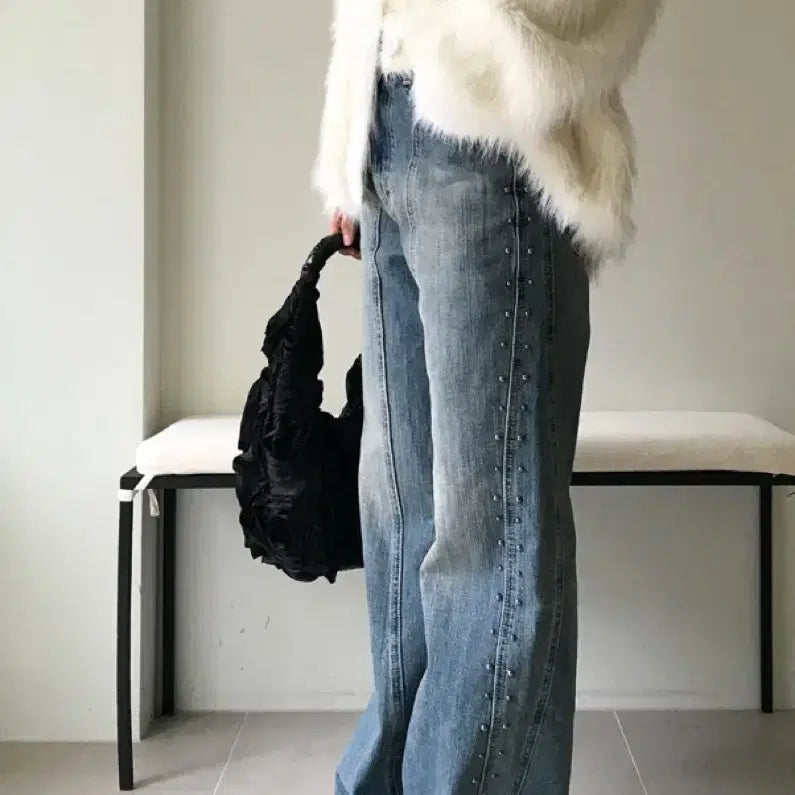 [BUNJANG] Noorse Stud Flare Denim Pants / 노어슨 스터드 플레어 데님 팬츠