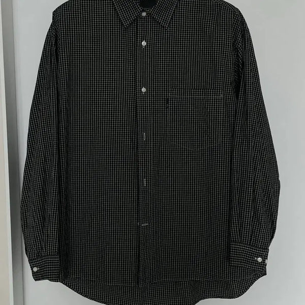 [BUNJANG] Moif Uniform Shirt Black Grid 2 / moif UNIFORM SHIRT / BLACK GRID 2