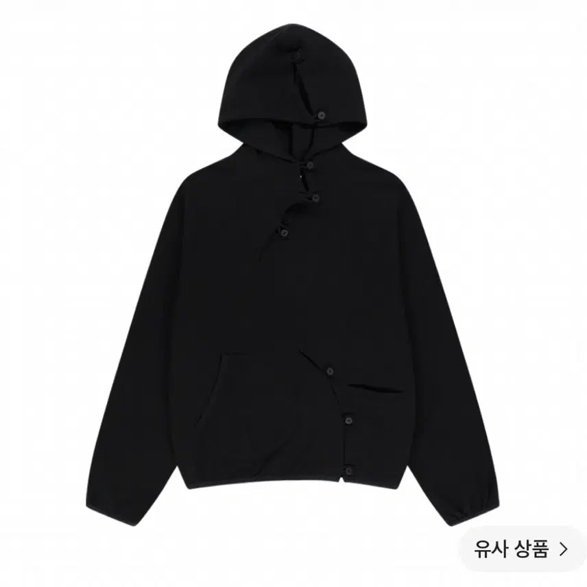 [BUNJANG] Sansan Gear Button Hoodie Black / [3] 산산기어 버튼 후디 블랙