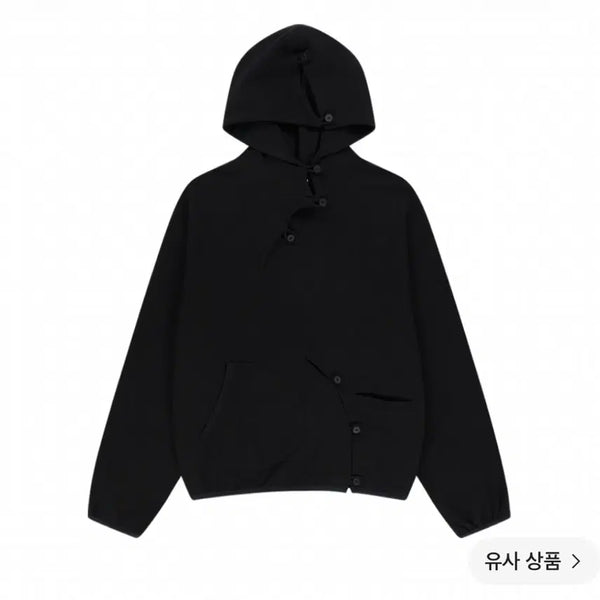 [BUNJANG] Sansan Gear Button Hoodie Black / [3] 산산기어 버튼 후디 블랙