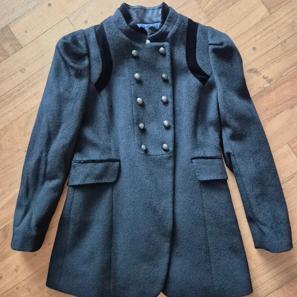 [BUNJANG] Lenibon Wool Double Half Coat / 레니본 모직 더블 반코트