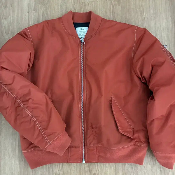 [BUNJANG] Stussy Built Reversible Bomber Jacket Brick XL / 스투시 빌트 리버서블 봄버자켓 브릭 XL