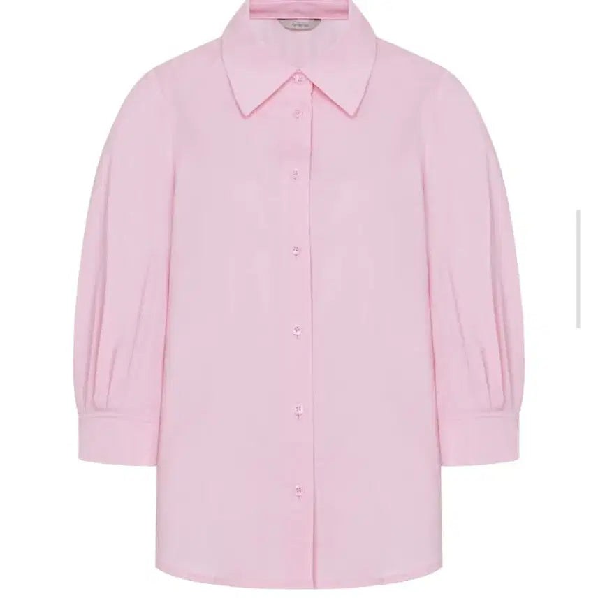 [BUNJANG] Kenneth Lady Solid Puff Volume Shirt Blouse Pink / 케네스레이디 솔리드 퍼프 볼륨 셔츠 블라우스 핑크