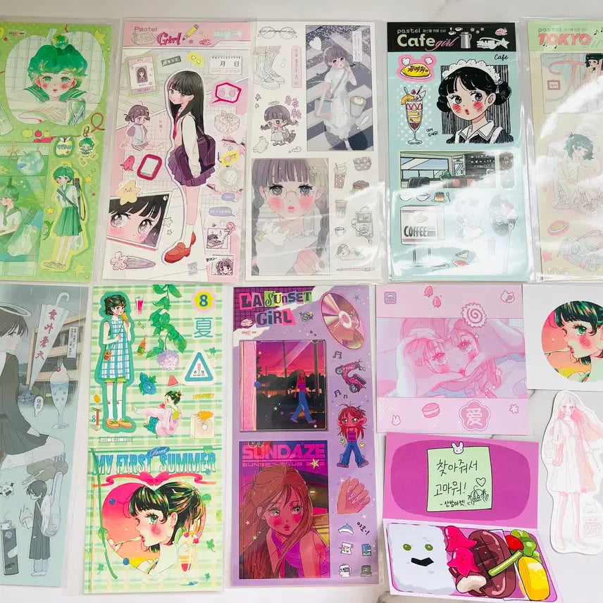 [BUNJANG] Sanbam + Bokchi's General Store Sticker Set / [문구류] 산밤 + 복치네 잡화점 스티커 세트