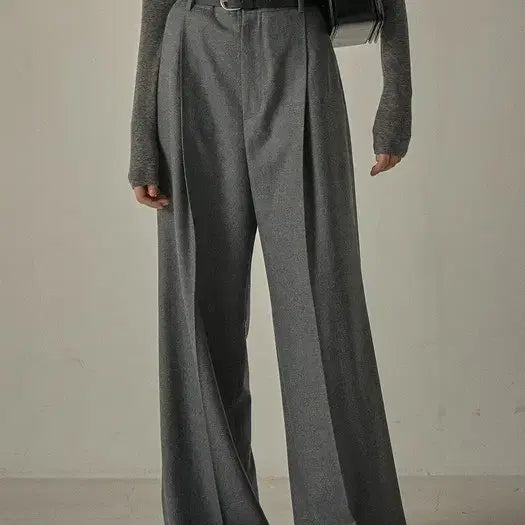 [BUNJANG] Facadepattern Timeless Wool Pants One-Pleat Slacks Charcoal / 파사드패턴 타임리스 울 팬츠 원턱 슬랙스 차콜