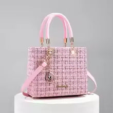 [BUNJANG] Women's Tweed Chain Tote Bag / 여성 트위드 체인 토트백