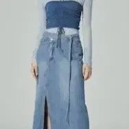 [BUNJANG] 8seconds Front Slit Denim Maxi Skirt M / [새상품] 에잇세컨즈 앞슬릿 데님 맥시스커트 M 청치마
