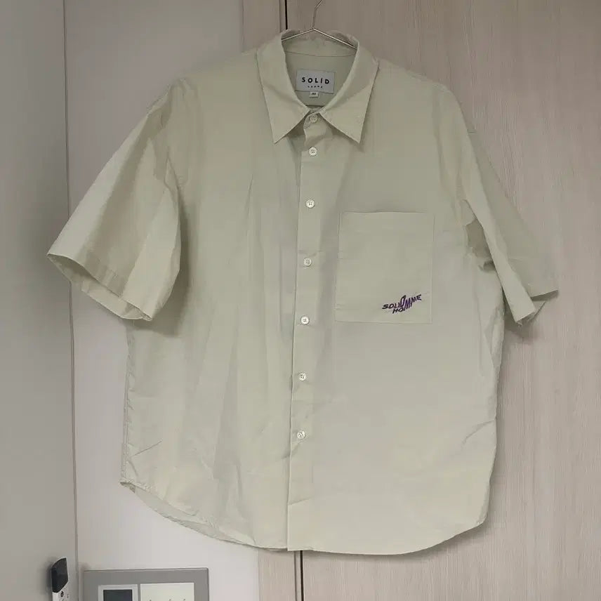 [BUNJANG] Solid Homme Embroidered Logo Shirt / 솔리드옴므 자수 로고 셔츠 50