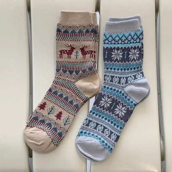 [BUNJANG] Christmas Deer Jacquard Socks / 크리스마스 사슴 자카드 양말