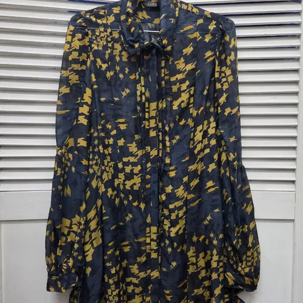 [BUNJANG] Time Silk Long Blouse / 타임 실크 롱 블라우스