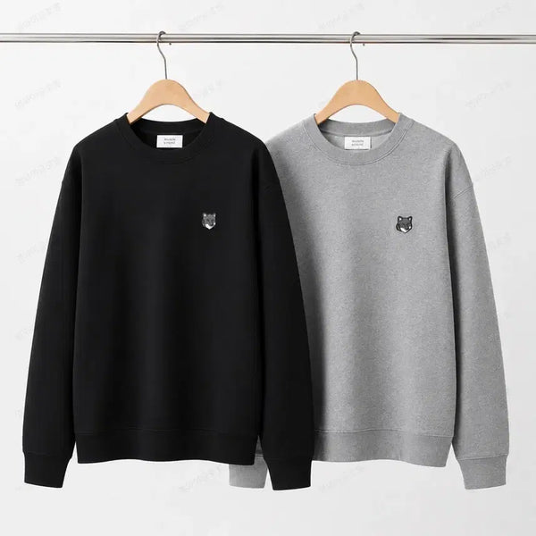 [BUNJANG] Maison Kitsuné Grey Fox Sweatshirt Black Grey / 정품/무료배송) 메종키츠네 그레이폭스 맨투맨 , 블랙 그레이