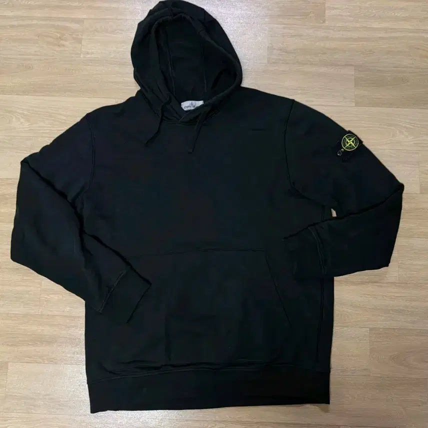 [BUNJANG] Stone Island Patch Logo Hoodie Black 3XL / 스톤아일랜드 와펜 후드티 블랙 115