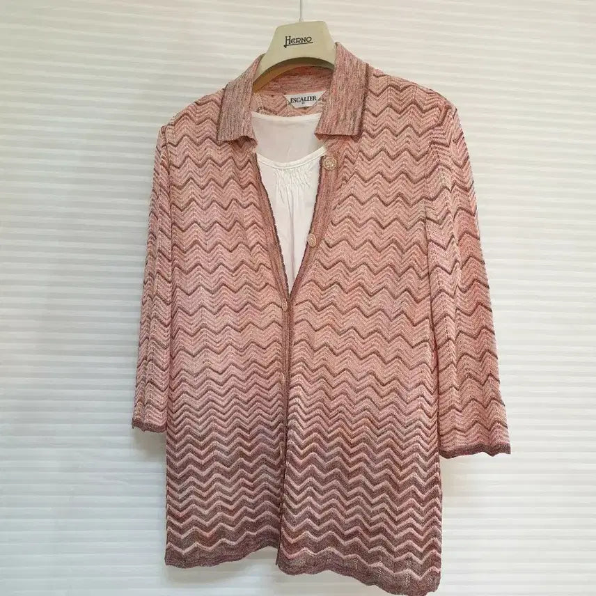 [BUNJANG] Escalier Knit Cardigan + White Top Set / 2피스일괄(66~77)ESCALIER 에스깔리에 니트 가디건+화이트 탑 일괄