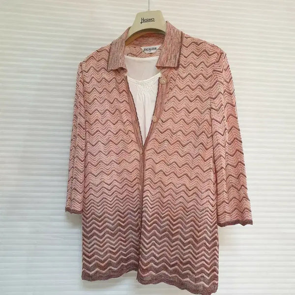 [BUNJANG] Escalier Knit Cardigan + White Top Set / 2피스일괄(66~77)ESCALIER 에스깔리에 니트 가디건+화이트 탑 일괄