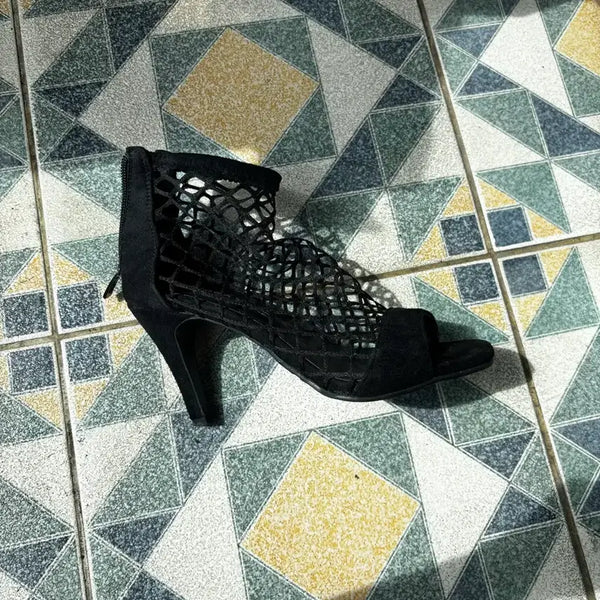 [BUNJANG] Black Mesh Heels - Size 230 / 블랙 망사 힐 230