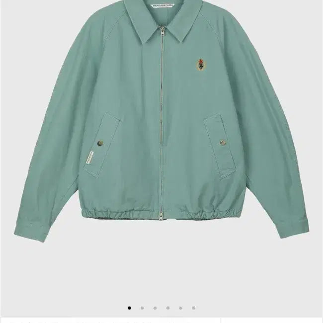 [BUNJANG] Heritagefloss Crest Washed Canvas Blouson Jacket Green L / 헤리티지플로스 크레스트 워시드 캔버스 블루종 자켓 그린 L