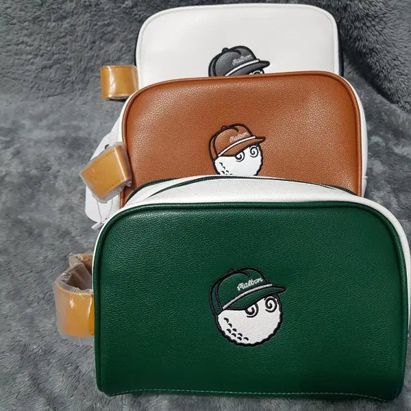 [BUNJANG] Golf Pouch (White/Brown/Green) / 골프 파우치 화이트/브라운/그린