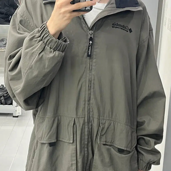 [BUNJANG] Columbia 90s Dark Beige Windbreaker Jacket (2XL) / (2XL) 컬럼비아 90s 다크 베이지 바람막이 자켓