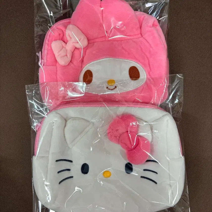 [BUNJANG] Daiso Pink Kitty My Melody Pouch Set (Discontinued) / 다이소 핑크 키티 마이멜로디 단종 파우치 세트