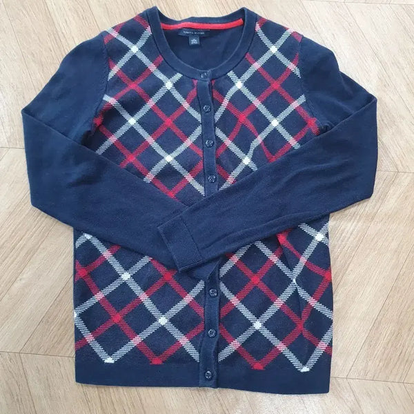 [BUNJANG] Tommy Hilfiger Argyle Pattern Cardigan Navy / 타미힐피거 아가일 패턴 가디건 네이비